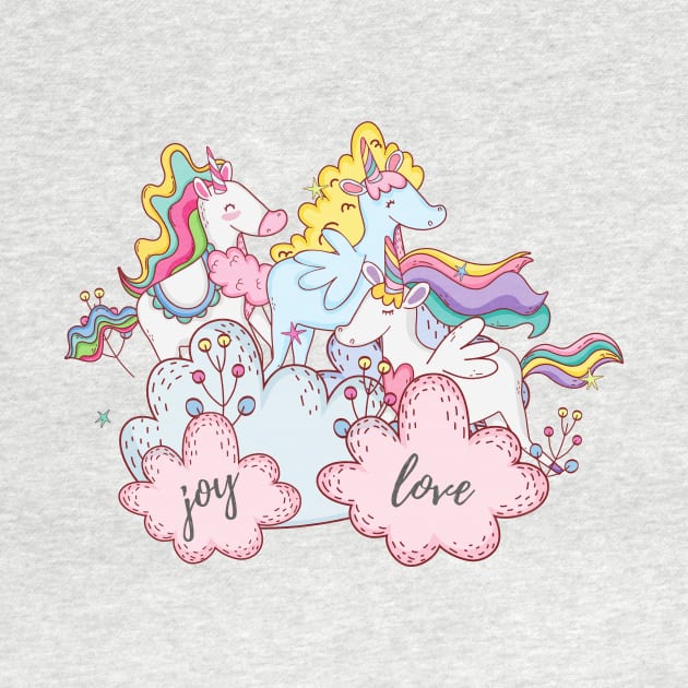 Three Little Unicorns Hanging Out by Vegan Squad